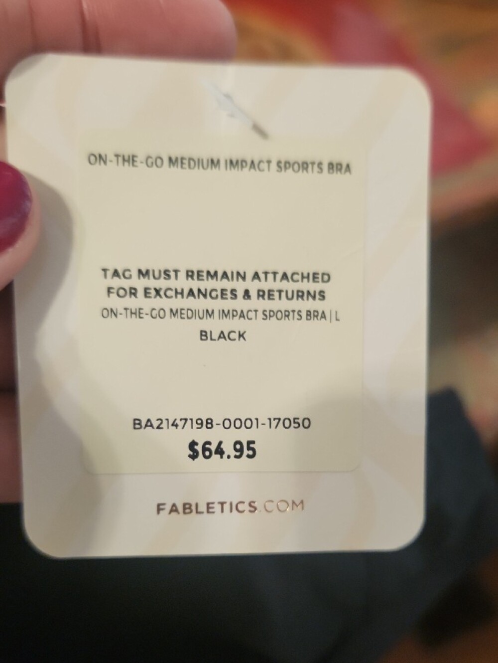 Fabletics Black Racerback Sports Bra - Picture 7 of 7